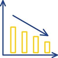 Bar Chart Line Two Color Icon vector