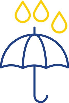 Umbrella Line Two Color Icon
