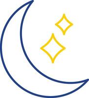 Moon Line Two Color Icon vector