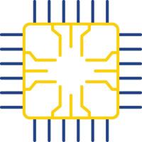 Chip Line Two Color Icon vector