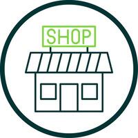 Shop Line Circle Icon vector