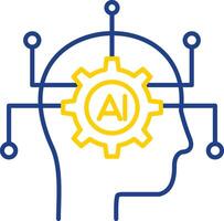 Artificial Intelligence Line Two Color Icon vector