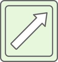 Arrow Upper Right Fillay Icon vector