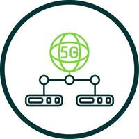 Network Server Line Circle Icon vector