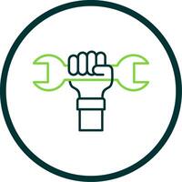Labour Day Line Circle Icon vector