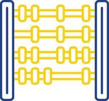 icono de dos colores de línea de ábaco vector