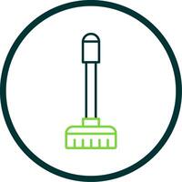 Floor Mop Line Circle Icon vector