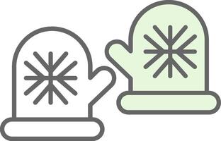 Winter Gloves Fillay Icon vector