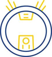 Robot Vacuum Line Two Color Icon vector