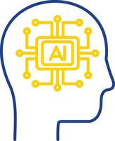 Artificial Intelligence Line Two Color Icon vector