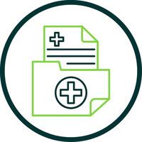 Medical Folder Line Circle Icon vector