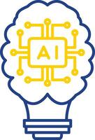 Artificial Intelligence Line Two Color Icon vector