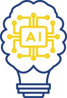 Artificial Intelligence Line Two Color Icon vector