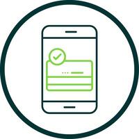 Payment Gateway Line Circle Icon vector