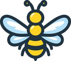 Yellow and black honey bee illustration. vector