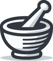 Mortar and Pestle icon on white background. vector