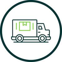 Delivery Truck Line Circle Icon vector