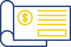 Bank Check Line Two Color Icon vector