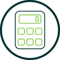 Calculator Line Circle Icon vector