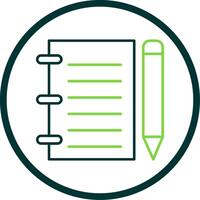 Notebook Line Circle Icon vector