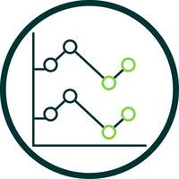 Line Chart Line Circle Icon vector