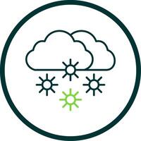 Snowy Line Circle Icon vector