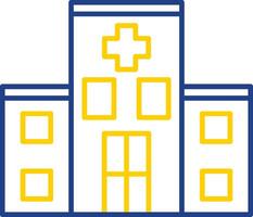 icono de dos colores de la línea del hospital vector