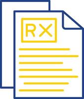 rx línea dos color icono vector