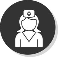 Nurse Glyph Grey Circle Icon vector