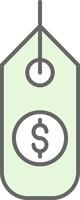 Dollar Sign Fillay Icon vector