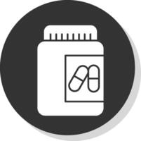 Pill Glyph Grey Circle Icon vector