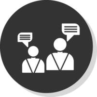 Conversation Glyph Grey Circle Icon vector