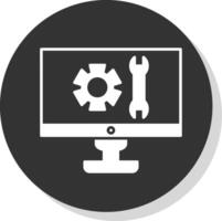 Technical Support Glyph Grey Circle Icon vector