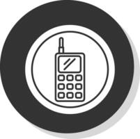 Walkie Talkie Glyph Grey Circle Icon vector