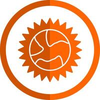 Sun Glyph Orange Circle Icon vector