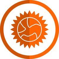 Sun Glyph Orange Circle Icon vector