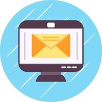 Email Flat Blue Circle Icon vector