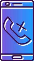 Missed Call Gradient Filled Icon vector
