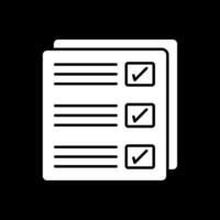 Checklist Glyph Inverted Icon vector