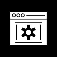 Optimization Glyph Inverted Icon vector