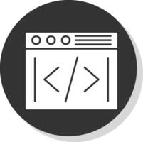Coding Glyph Grey Circle Icon vector
