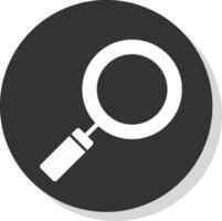 Magnifying Glass Glyph Grey Circle Icon vector