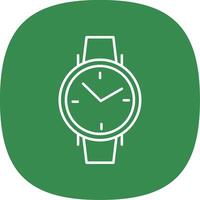 Wristwatch Line Curve Icon vector