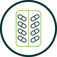 Pill Line Circle Icon vector