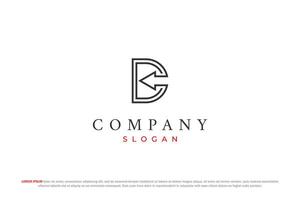 letter c and d arrow line art modern logo vector