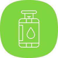 Gas Cylinder Line Curve Icon vector