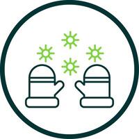 Winter gloves Line Circle Icon vector