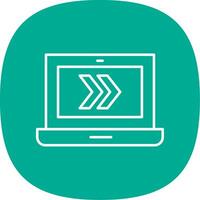 Fast Forward Line Curve Icon vector