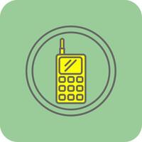 Walkie Talkie Filled Yellow Icon vector