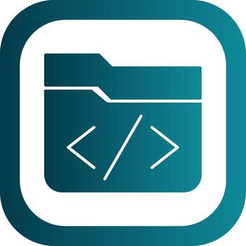 Coding Glyph Gradient Round Corner Icon vector